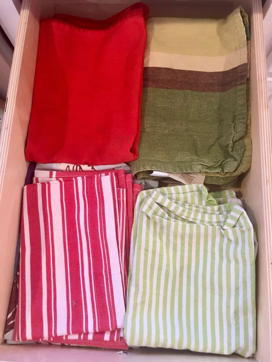 Organizing My Kitchen with the Life Changing Magic of Tidying Up - Dish Towels