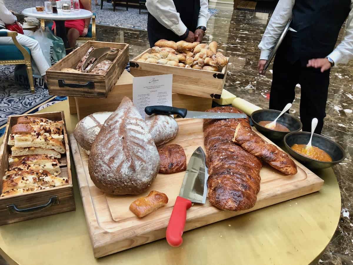 Bread board at the Benjamin Bar at Trump Hotel, Washington DC