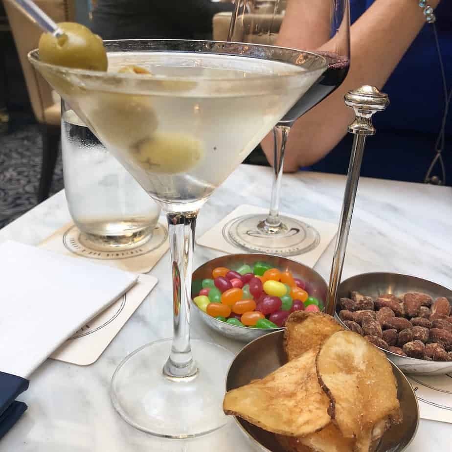 Jelly beans, potato chips and smoked almonds at Benjamin Bar & Lounge