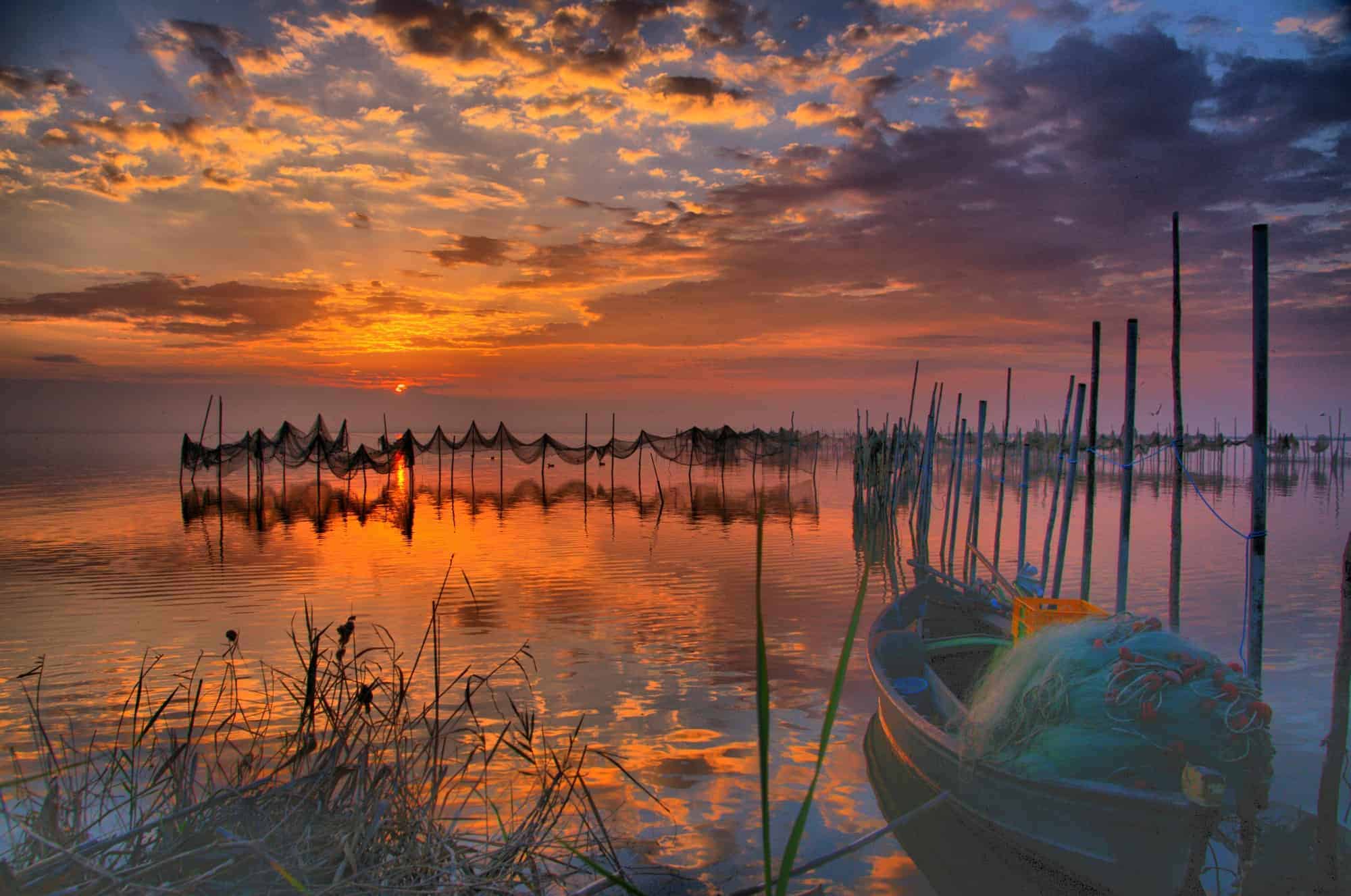 The Albufera, a freshwater lagoon and estuary on the Gulf of Valencia coast.