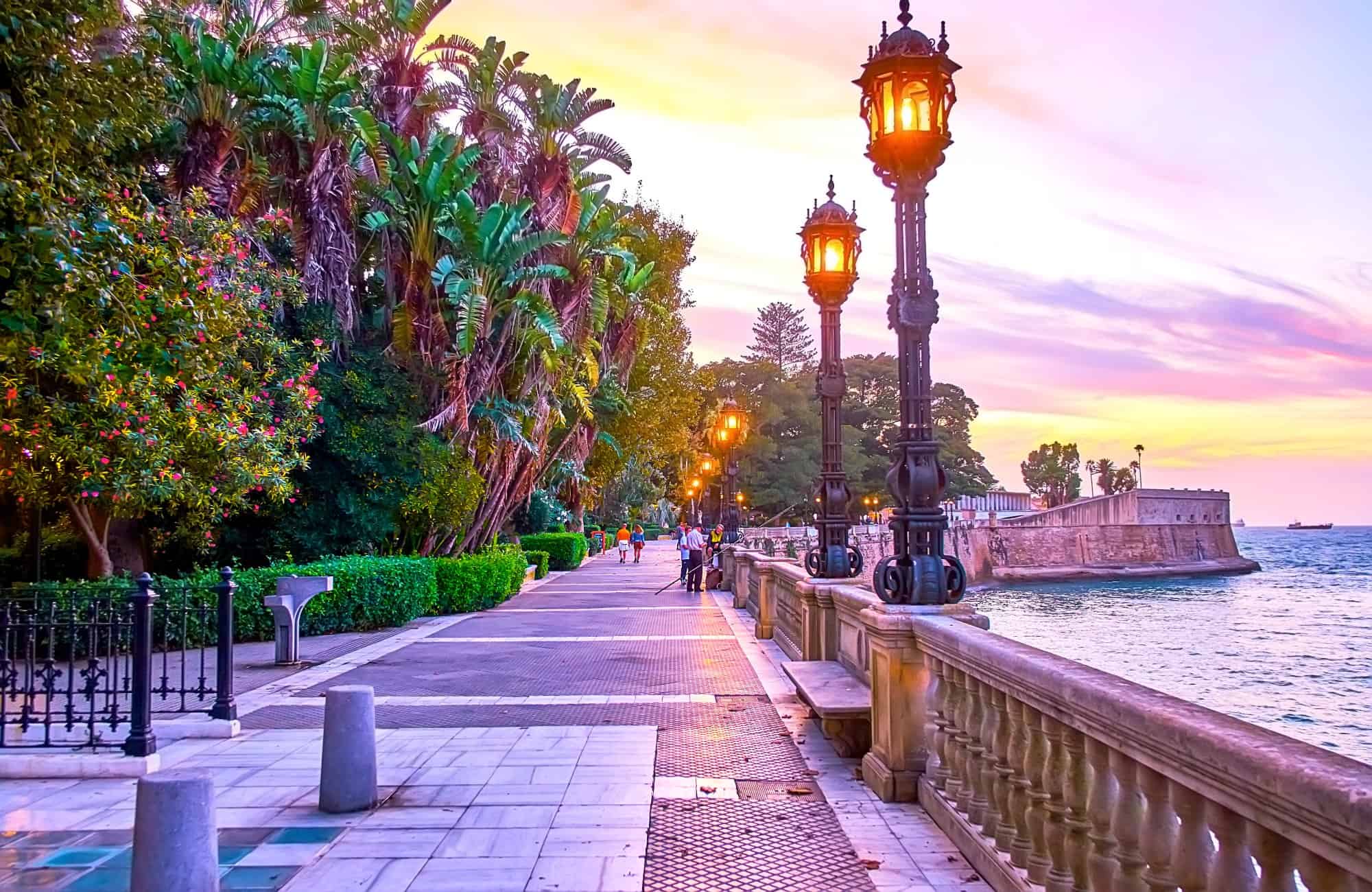A seaside promenade in Cadiz