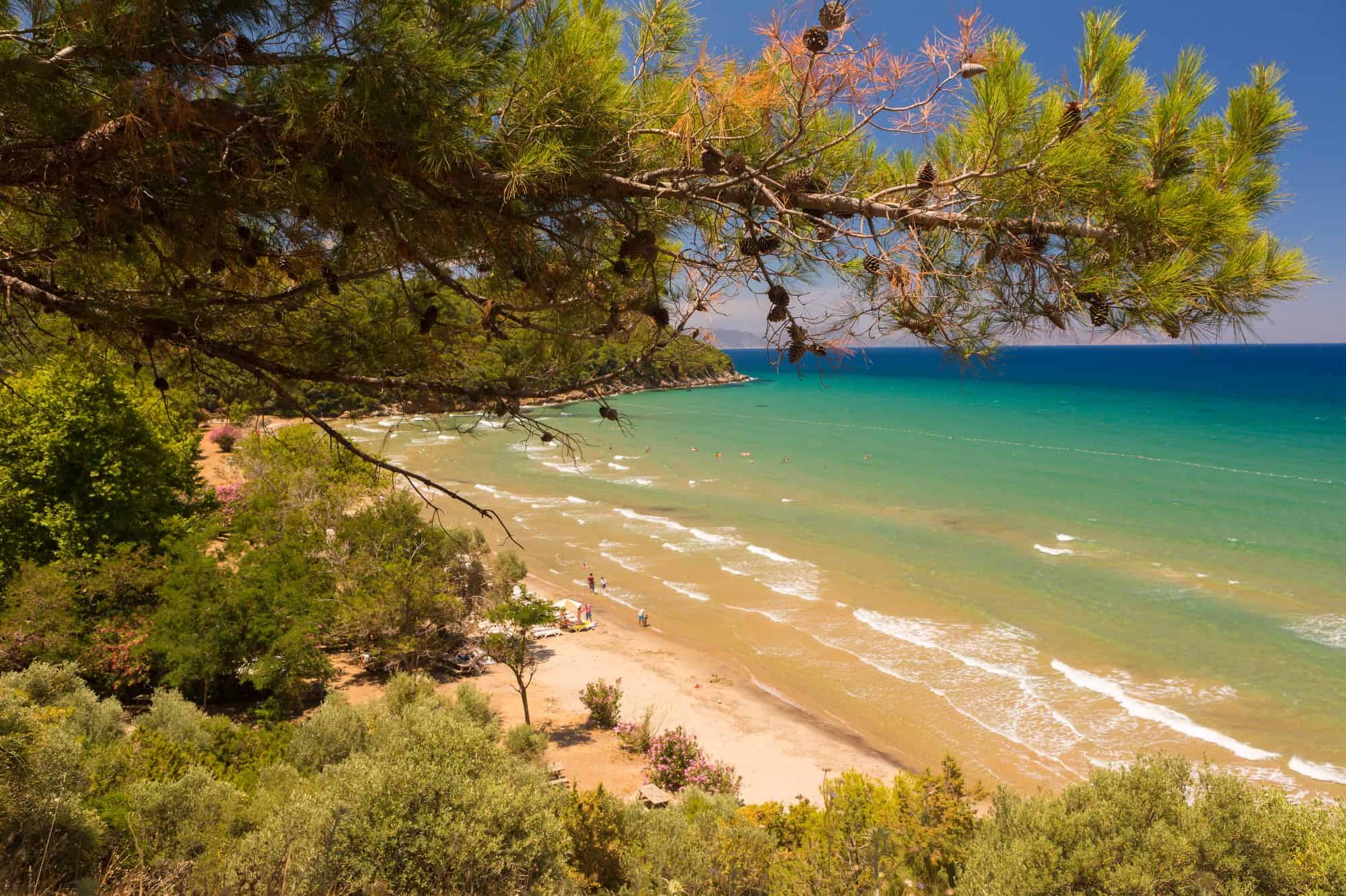 Beautiful sand beaches of Kusadasi National Park 
