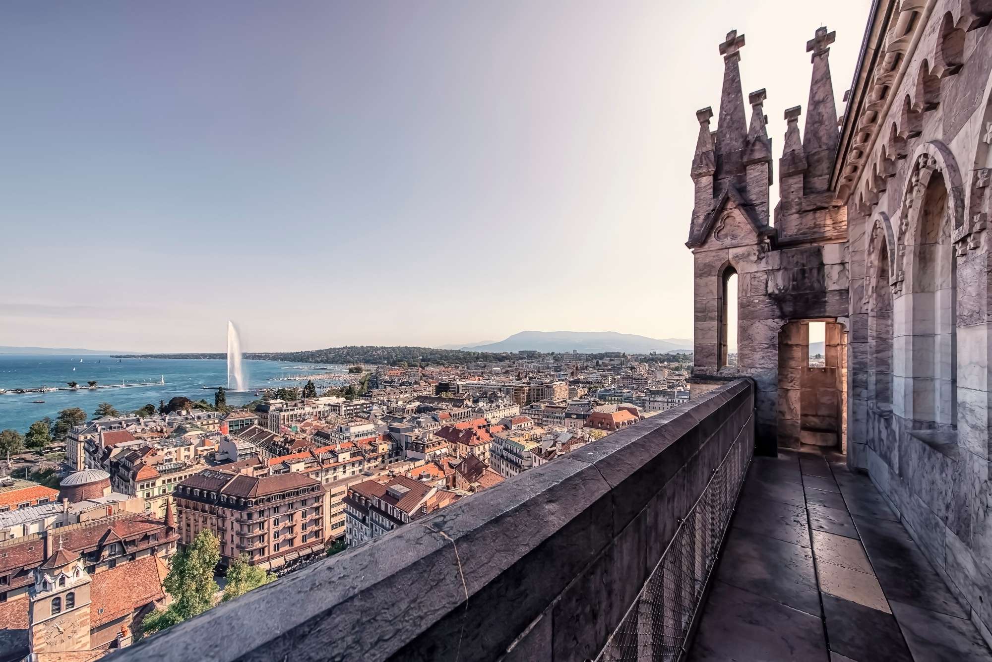Geneva - the view of the city from the Cathedral. 