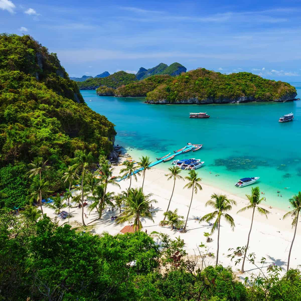 A bird eye view of Angthong national marine park, Koh Samui