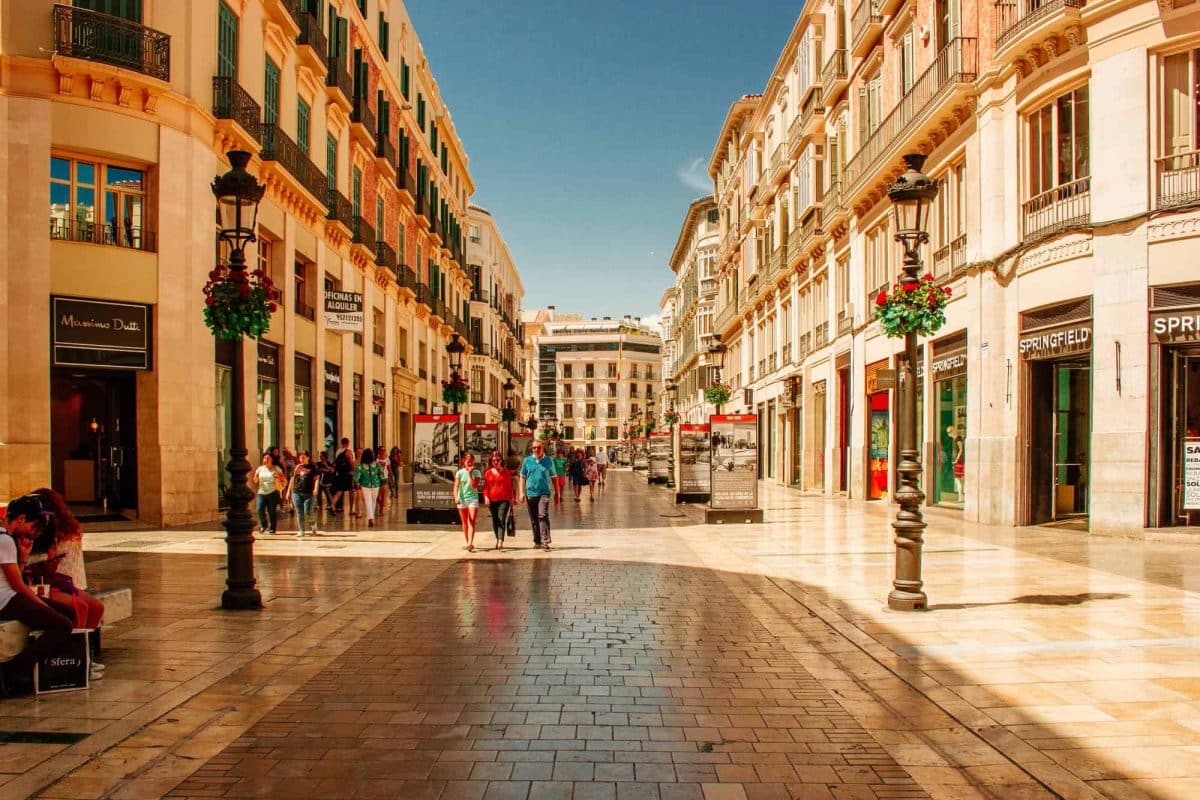 Calle Larios is the main shopping street in Málaga.