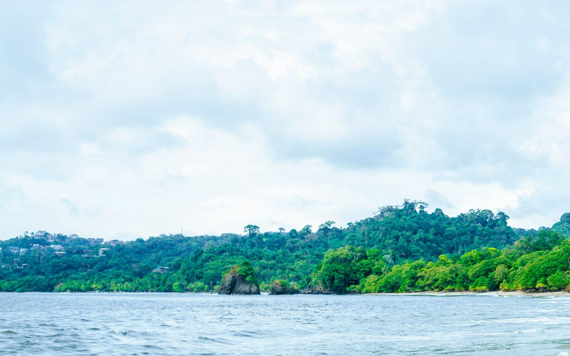 Lush shores of Manuel Antonio - the view from the sea