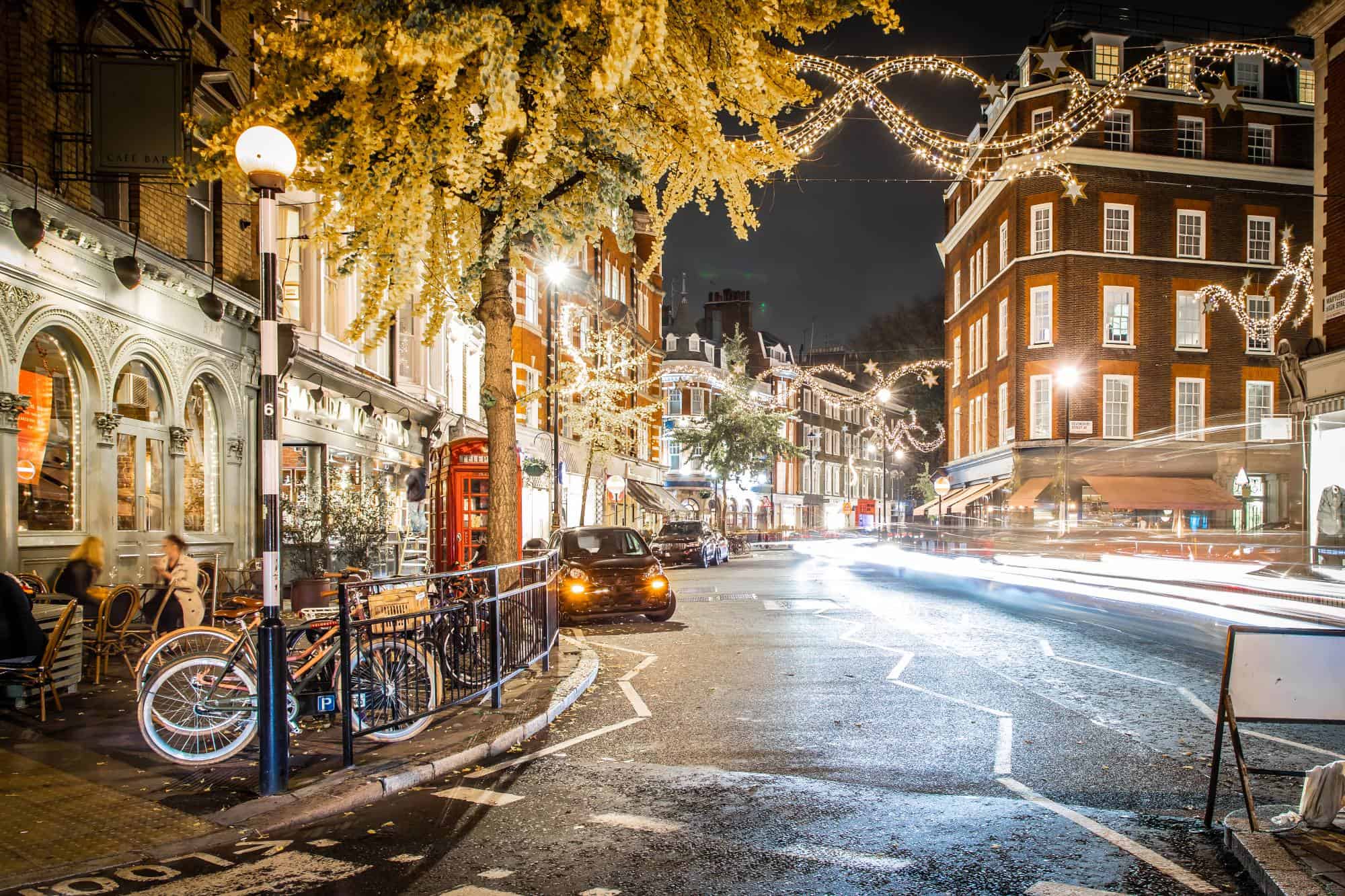 Marylebone decorated for Christmas