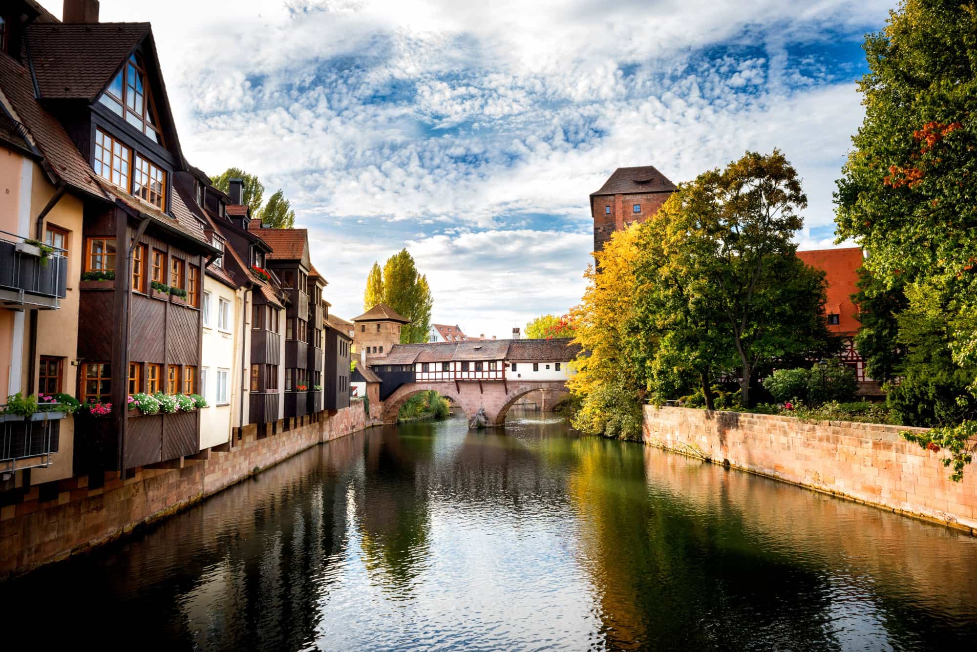 Hangman's Bridge over the Pegnitz River in Nuremberg