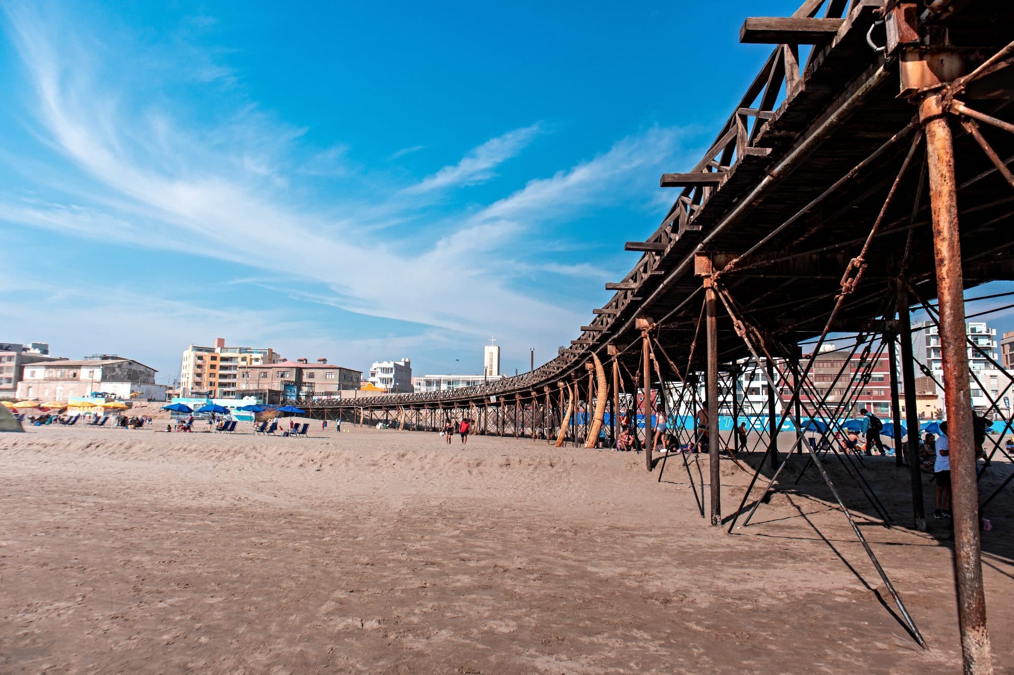 A sandy beach in Pimentel, Peru