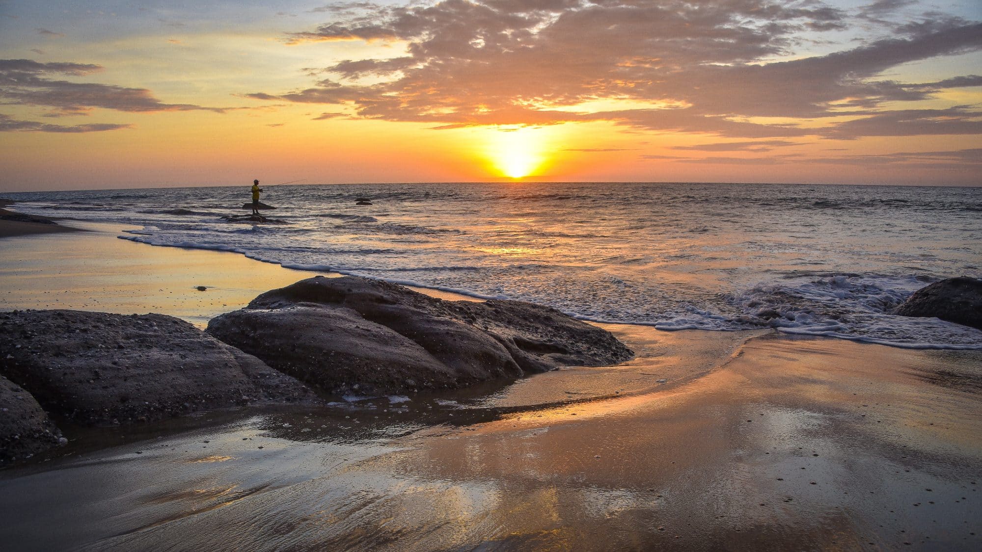 A beach at the sunset in Peru