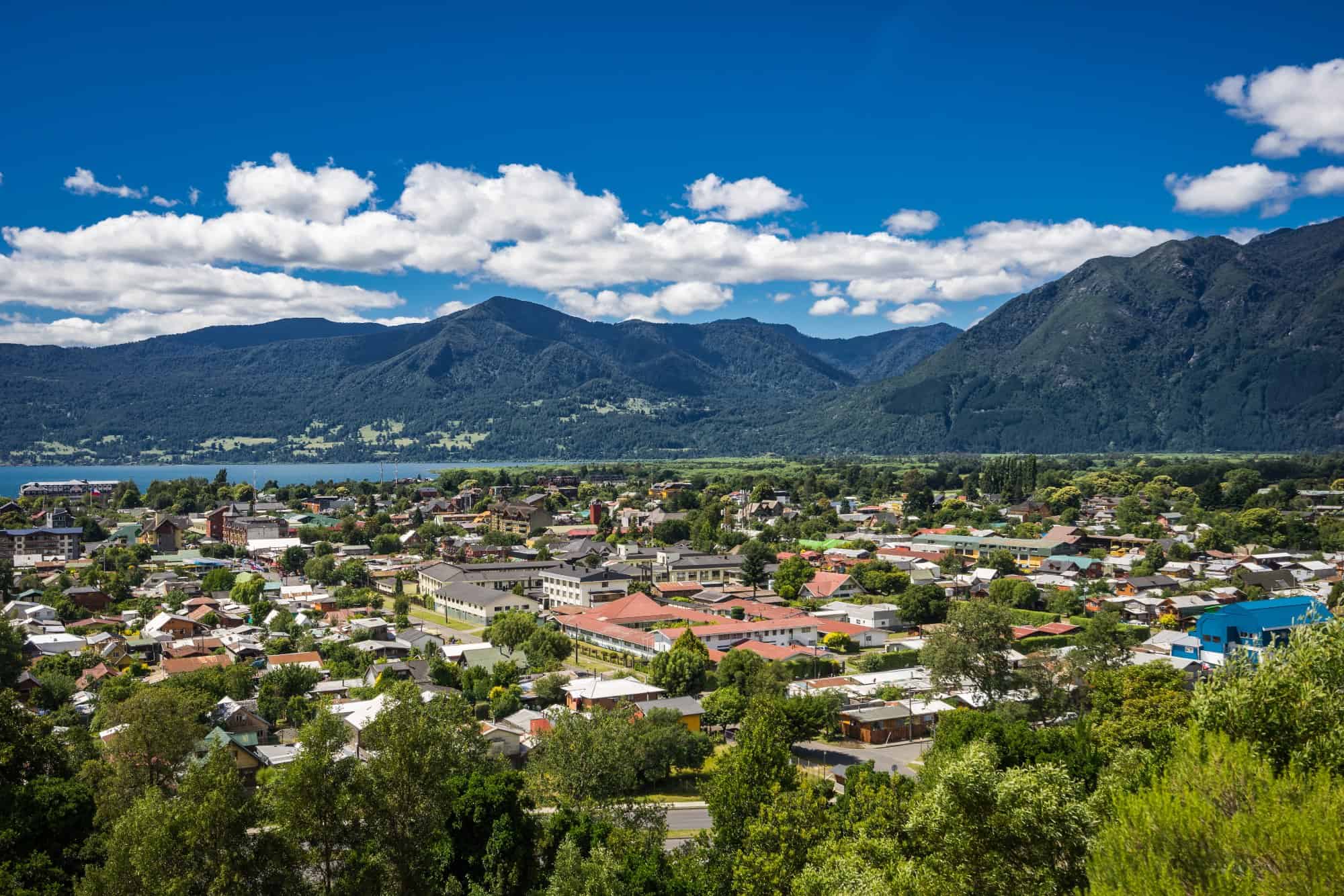 Pucon with the stunning mountains in the background