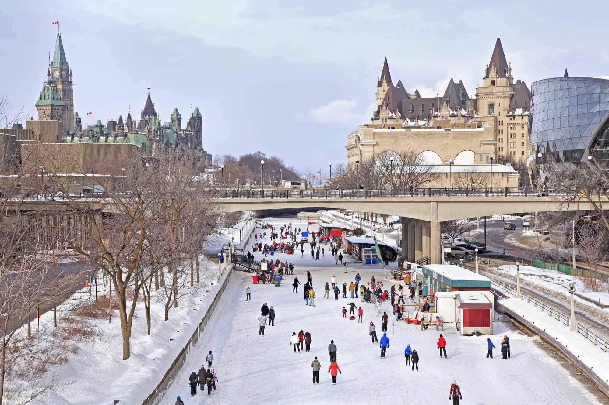 Living in Ontario, Canada. people skating in Ottawa