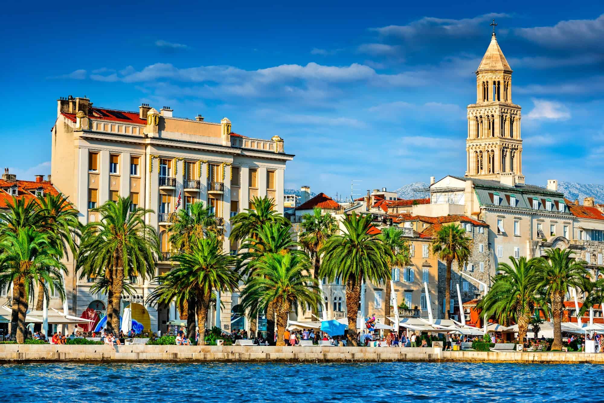 Split, Diocletian Palace and Mosor mountains in the background.