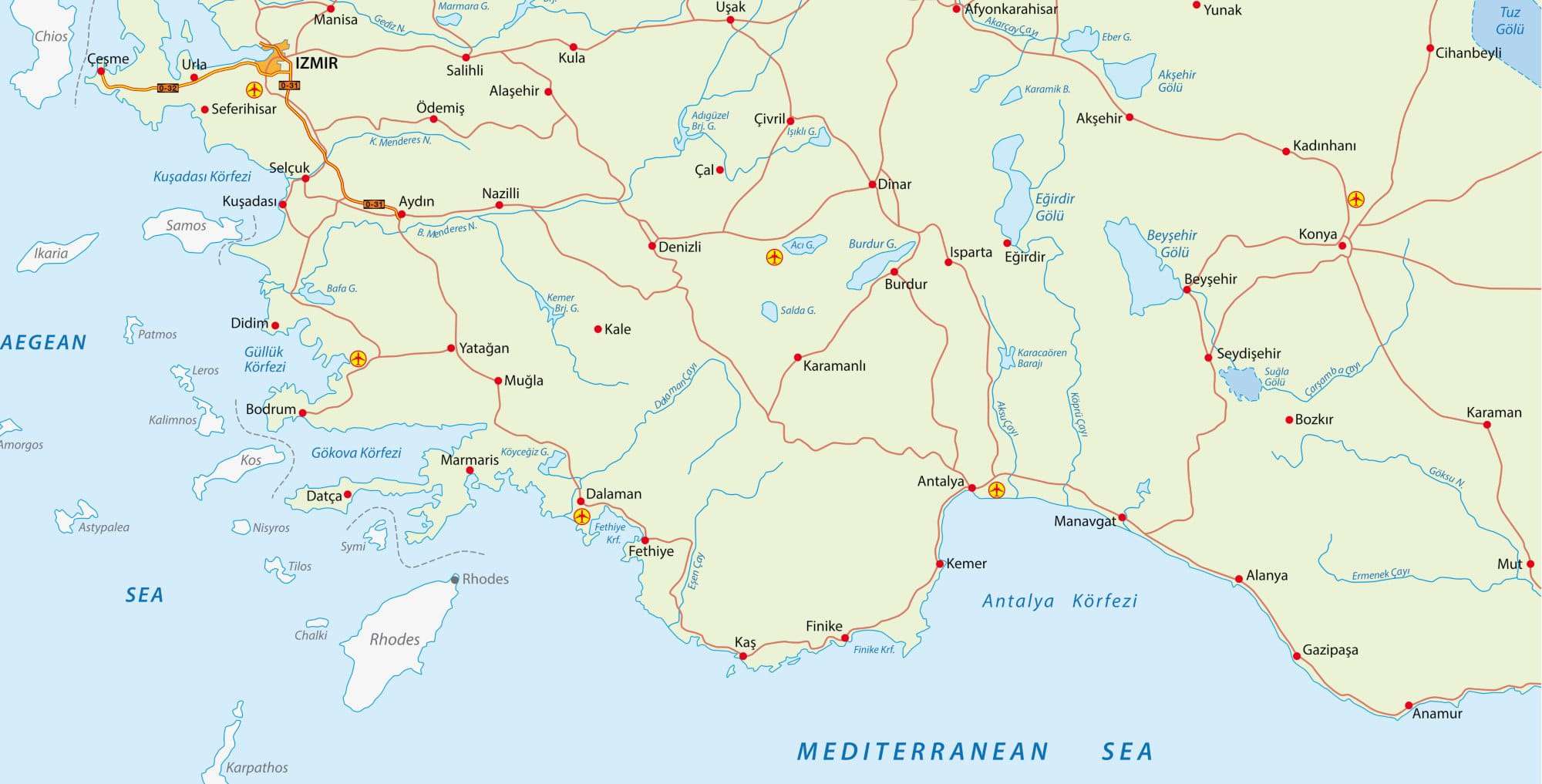 The map of the Turquoise Coast
