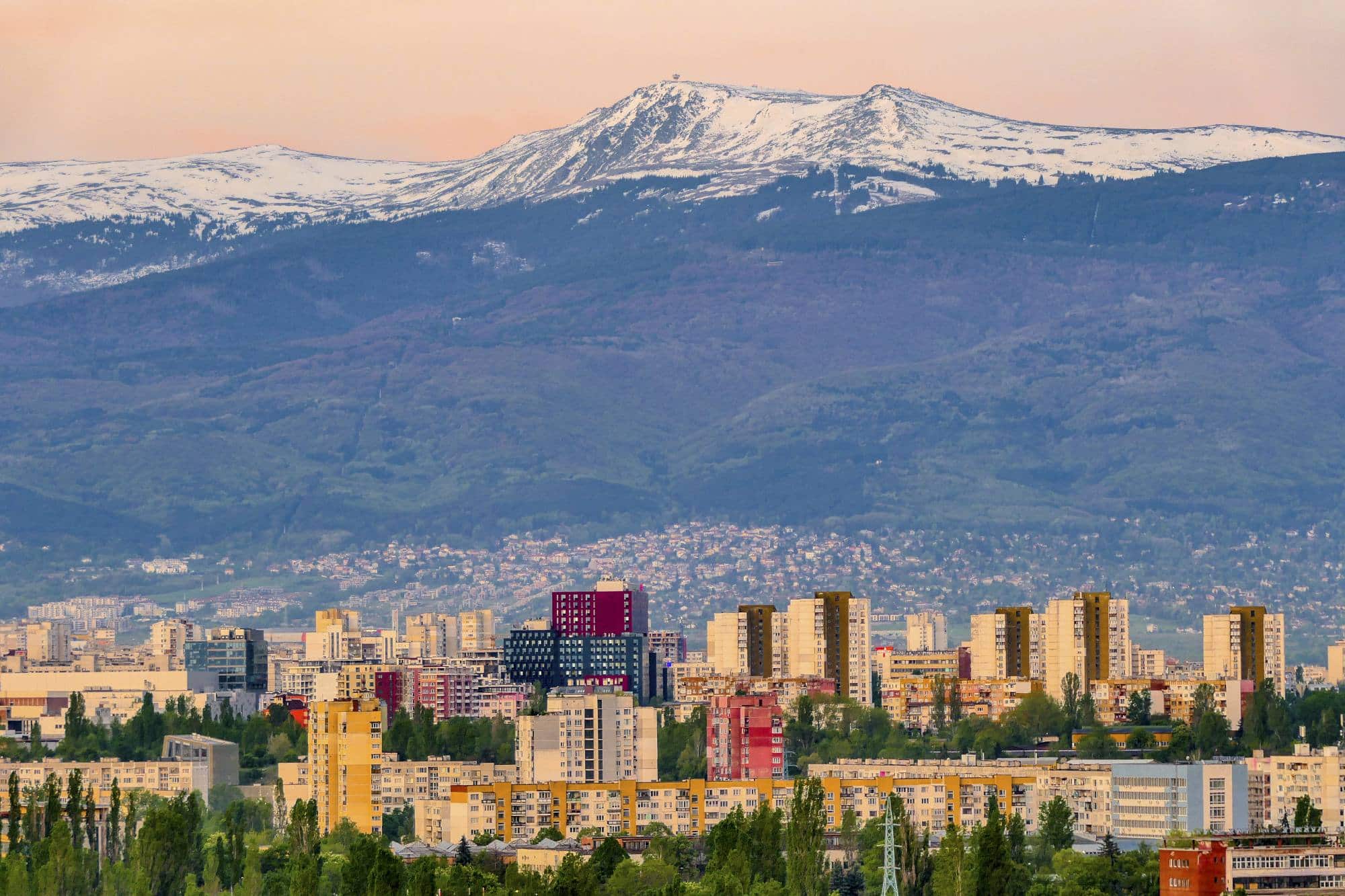 Sofia with Vitosha Mountain in the background
