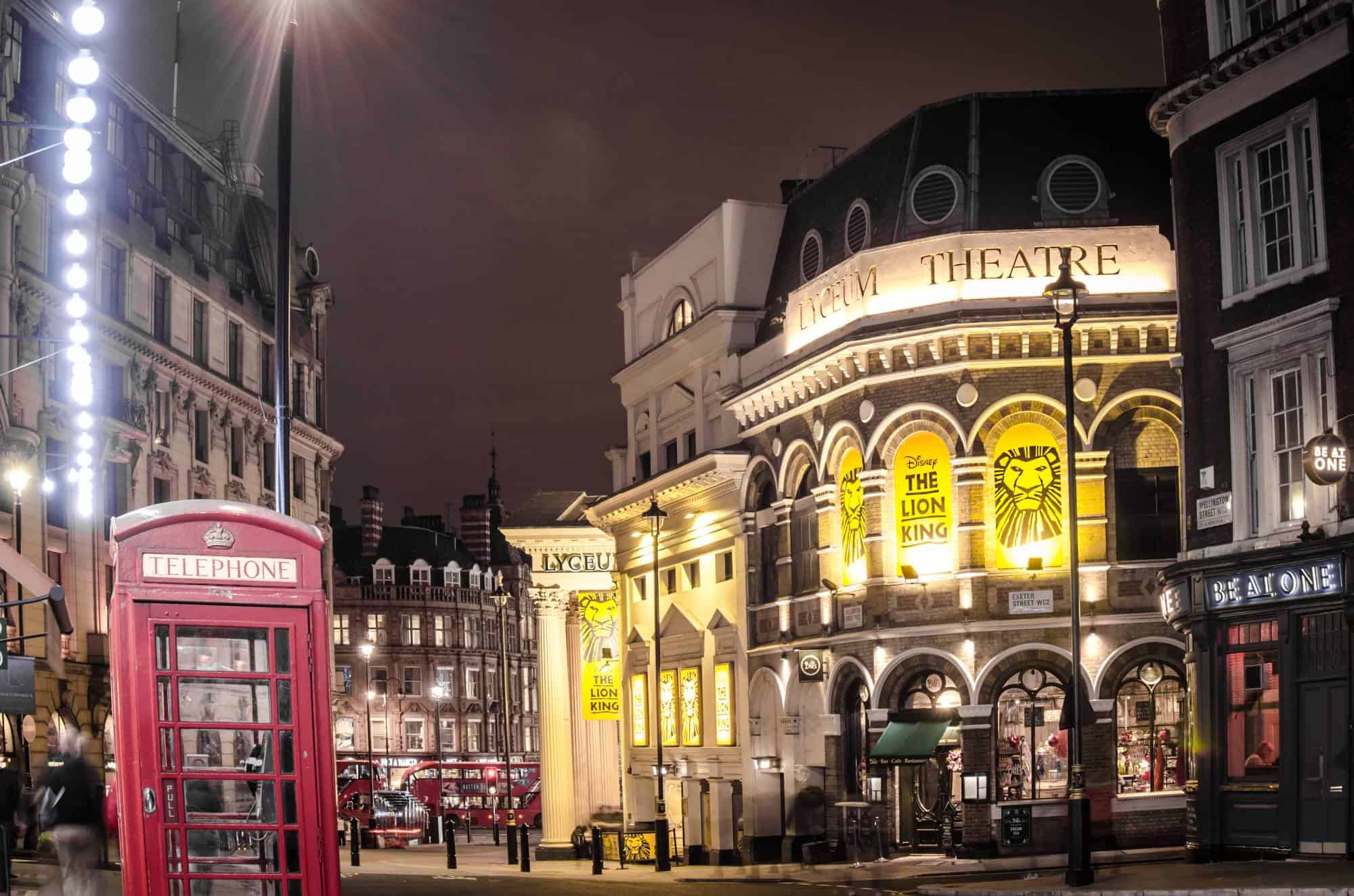 The Lyceum Theatre in London's West End district.