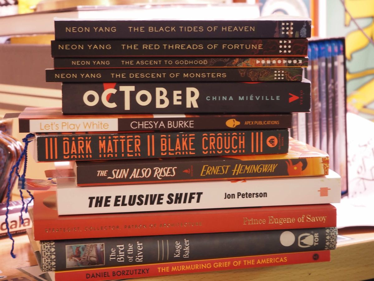 A photo of my summer reading list detailed in this essay taken with my Olympus E-M10 Mark IV