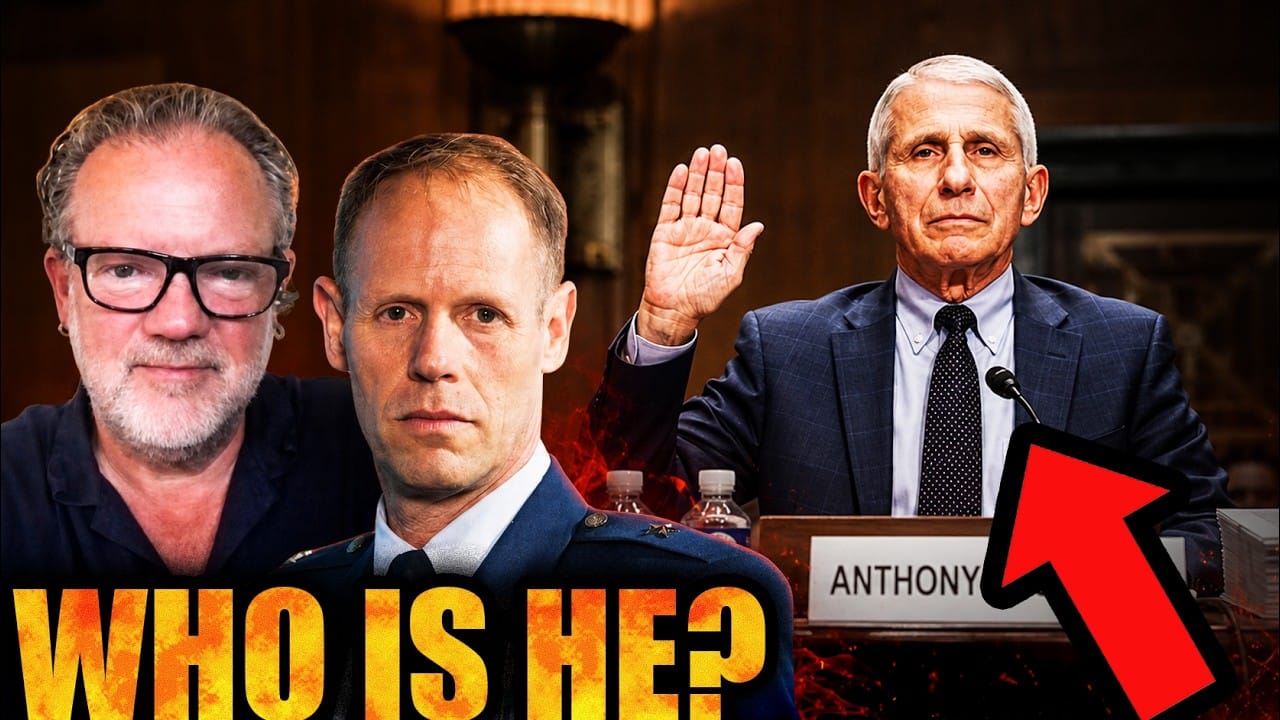 Mark Attwood and General Blaine Holt beside Anthony Fauci being sworn in. Title card: Who Is He?