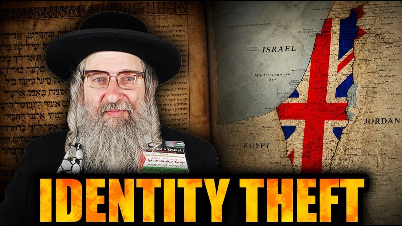 Rabbi David Weiss, with a map of Israel overlaid with the Union flag. Title card: Identity Theft