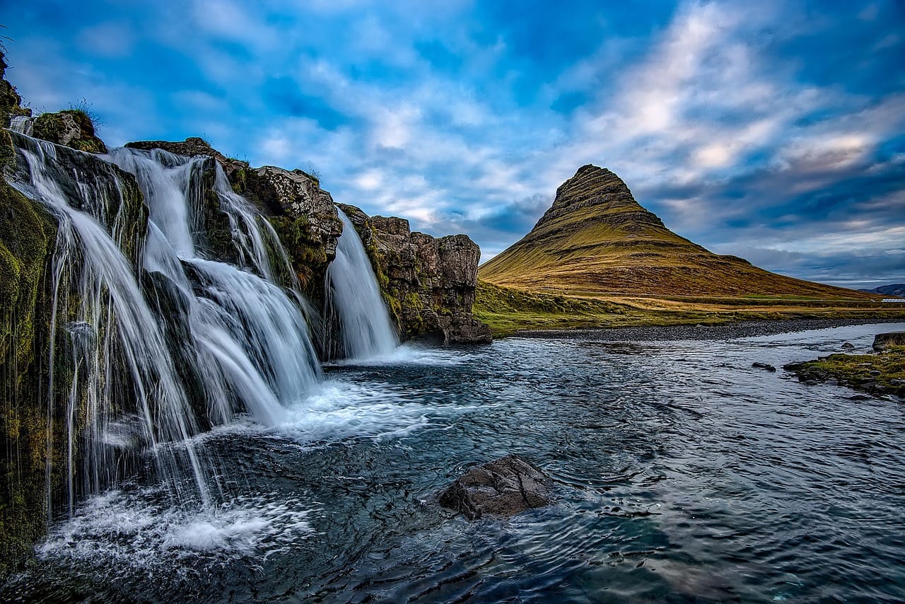 iceland, mountains, kirkjufell, waterfall, falls, landscape, scenic, river, stream, nature, outdoors, wilderness, beautiful, blue nature, blue landscape, blue mountain, blue beauty, blue waterfall, blue river, blue natural, iceland, iceland, waterfall, waterfall, waterfall, waterfall, waterfall, river — photo from Pixabay