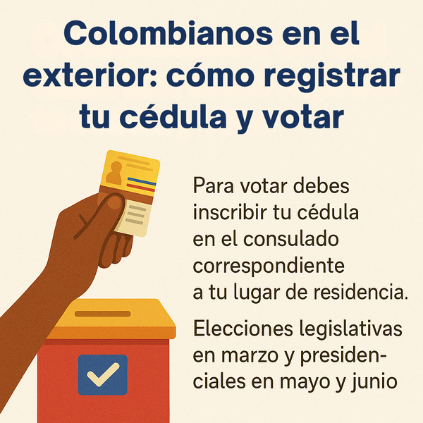 🗳️ Colombianos en el exterior: cómo registrar tu cédula y votar en las elecciones 2026