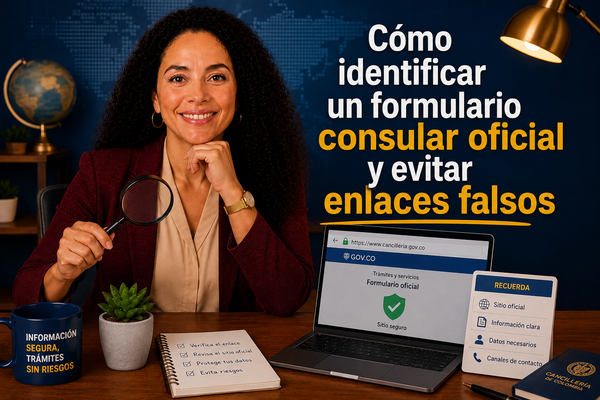 ¿Cómo identificar un formulario consular oficial y evitar enlaces falsos?