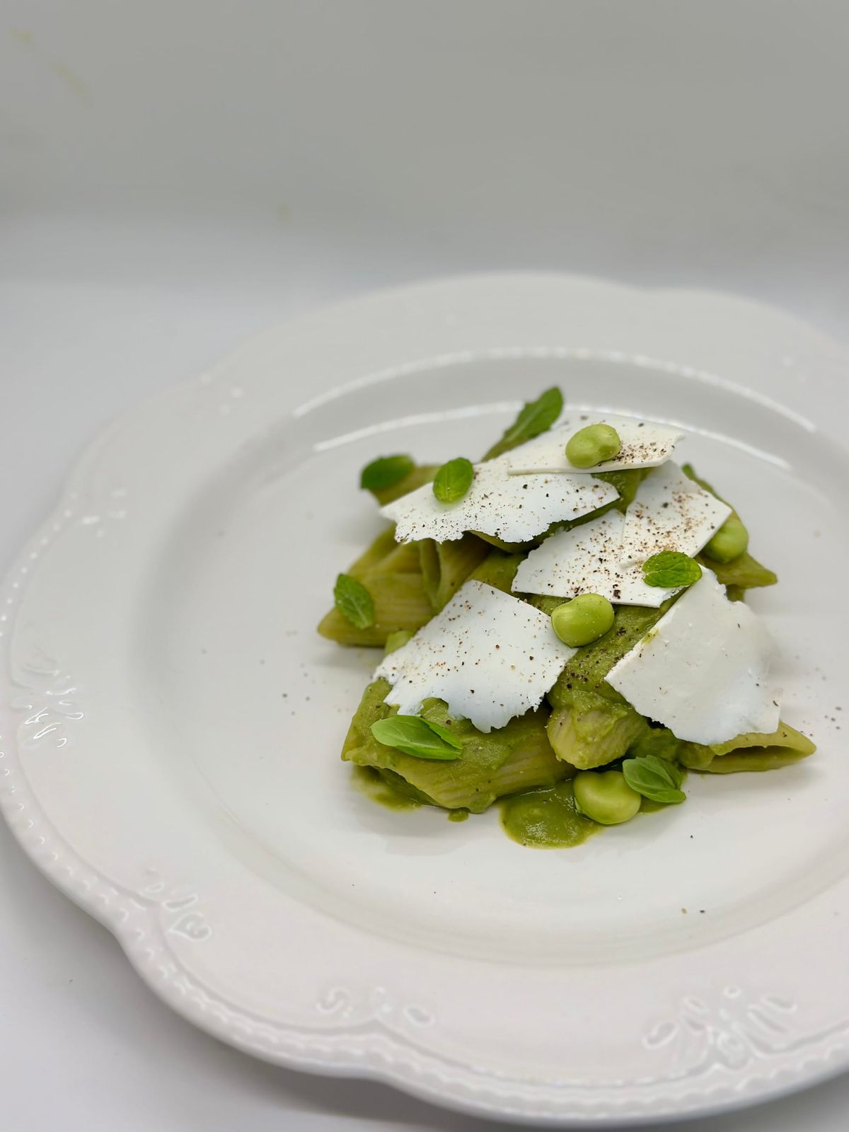 Pasta Fave&Piselli con Ricotta Salata