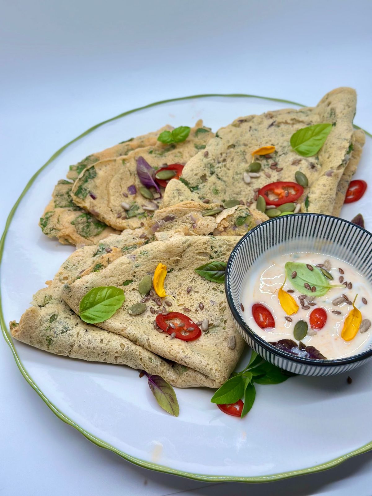 Crespelle di Lenticchie rosse e Spinaci