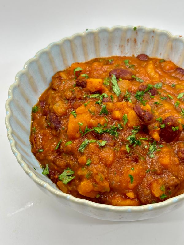 Chili di zucca e fagioli