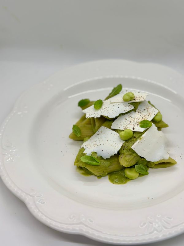 Pasta Fave&Piselli con Ricotta Salata