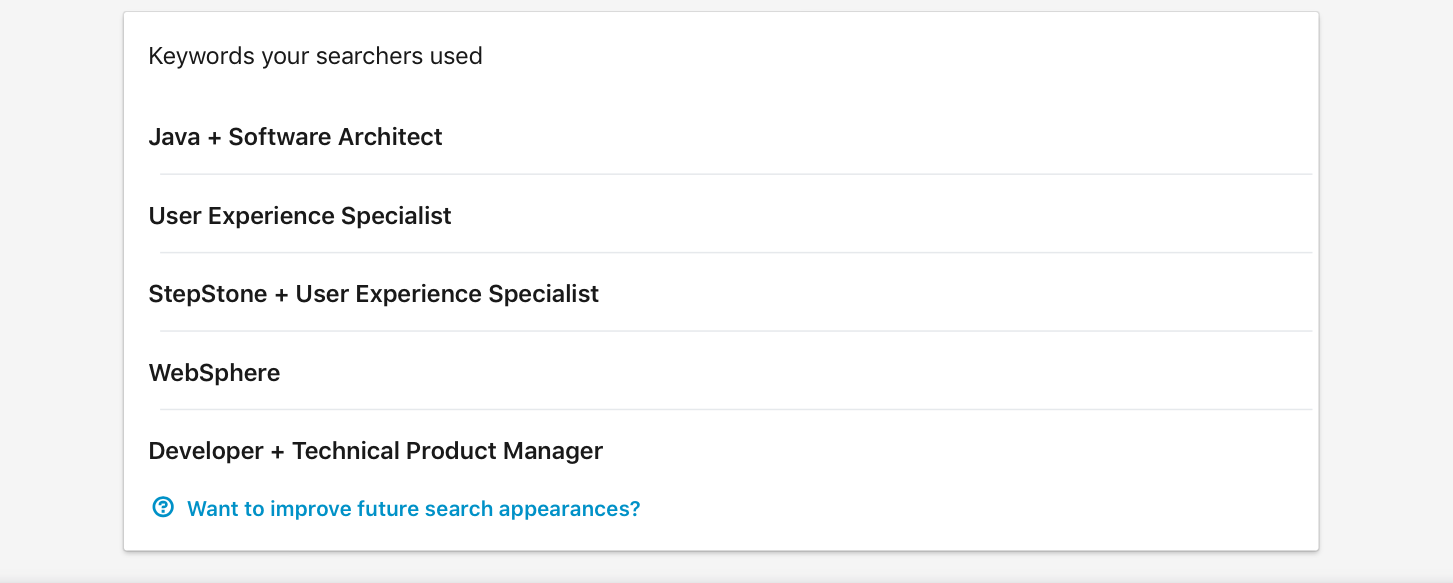 LinkedIn keyword search