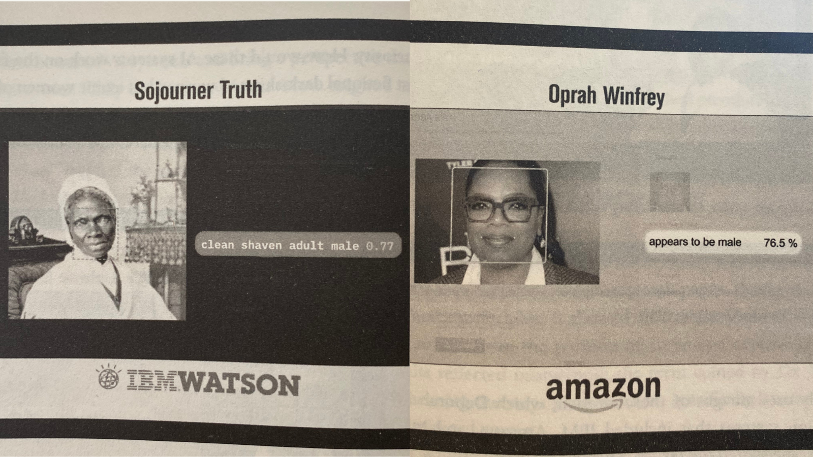 Sojourner Truth and Oprah Winfrey analyzed by AI as men