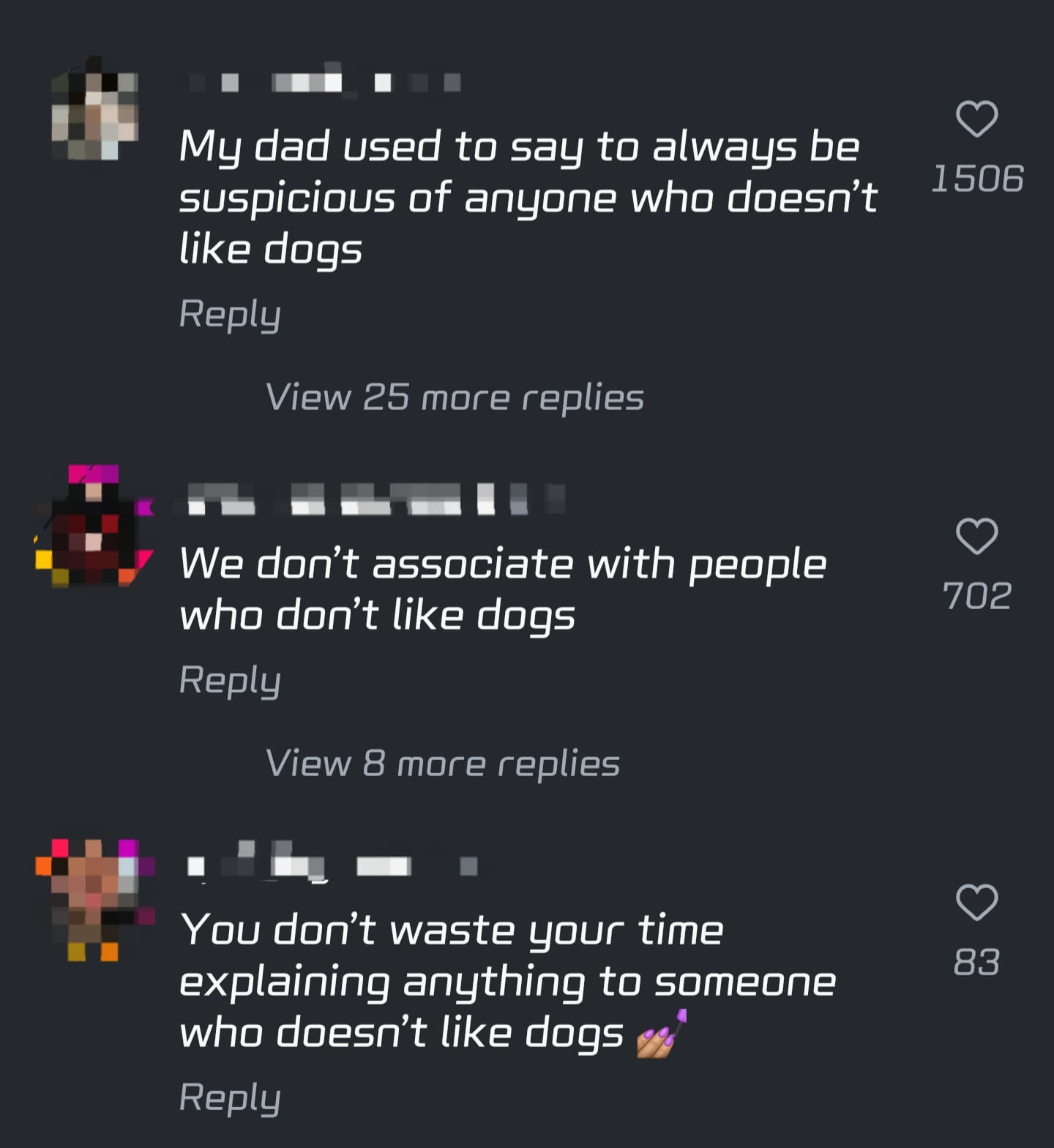 Comments on an Instagram post.