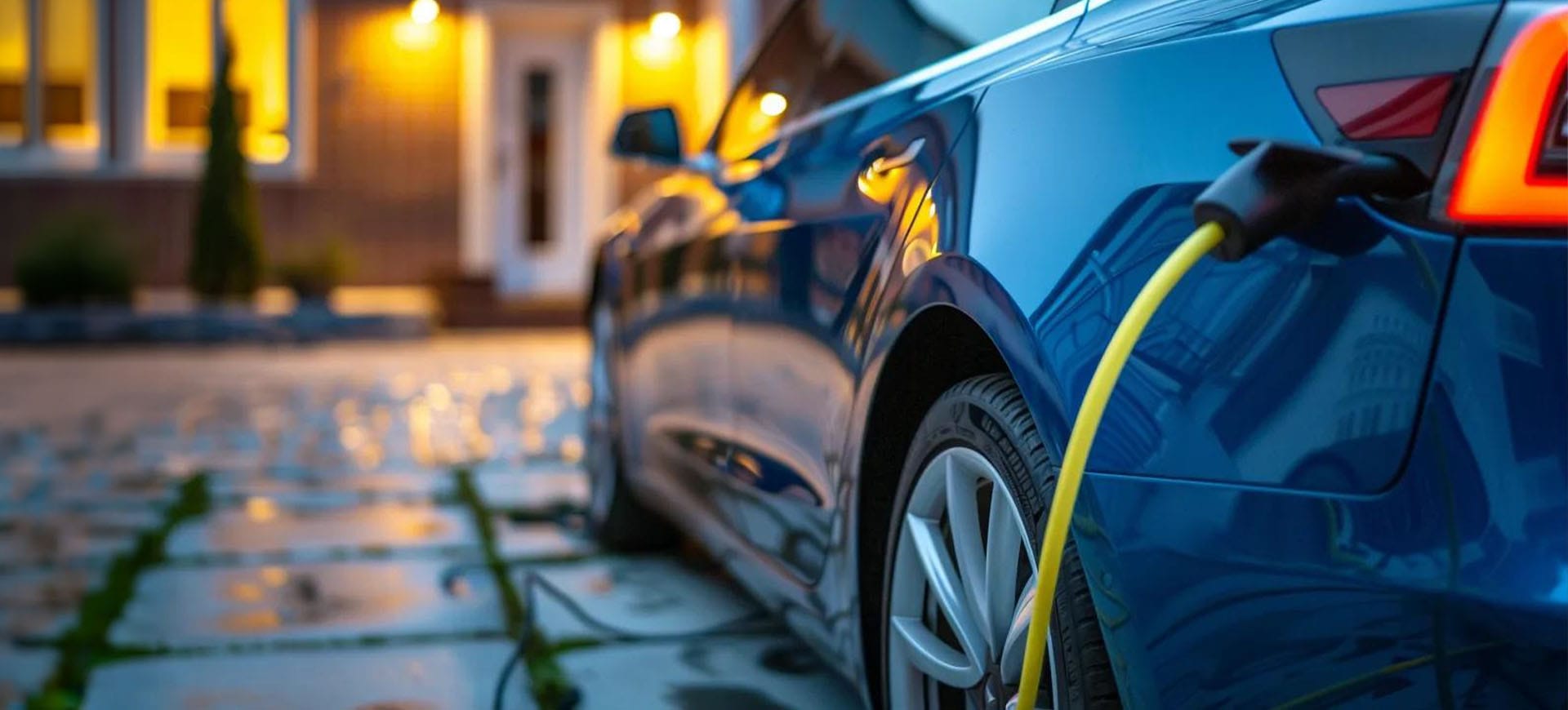 Elektrische auto laden bij een snellaadstation in Zuid-Europa