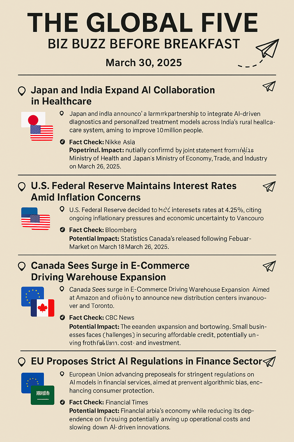 The Global Five: Biz Buzz Before Breakfast – March 30, 2025