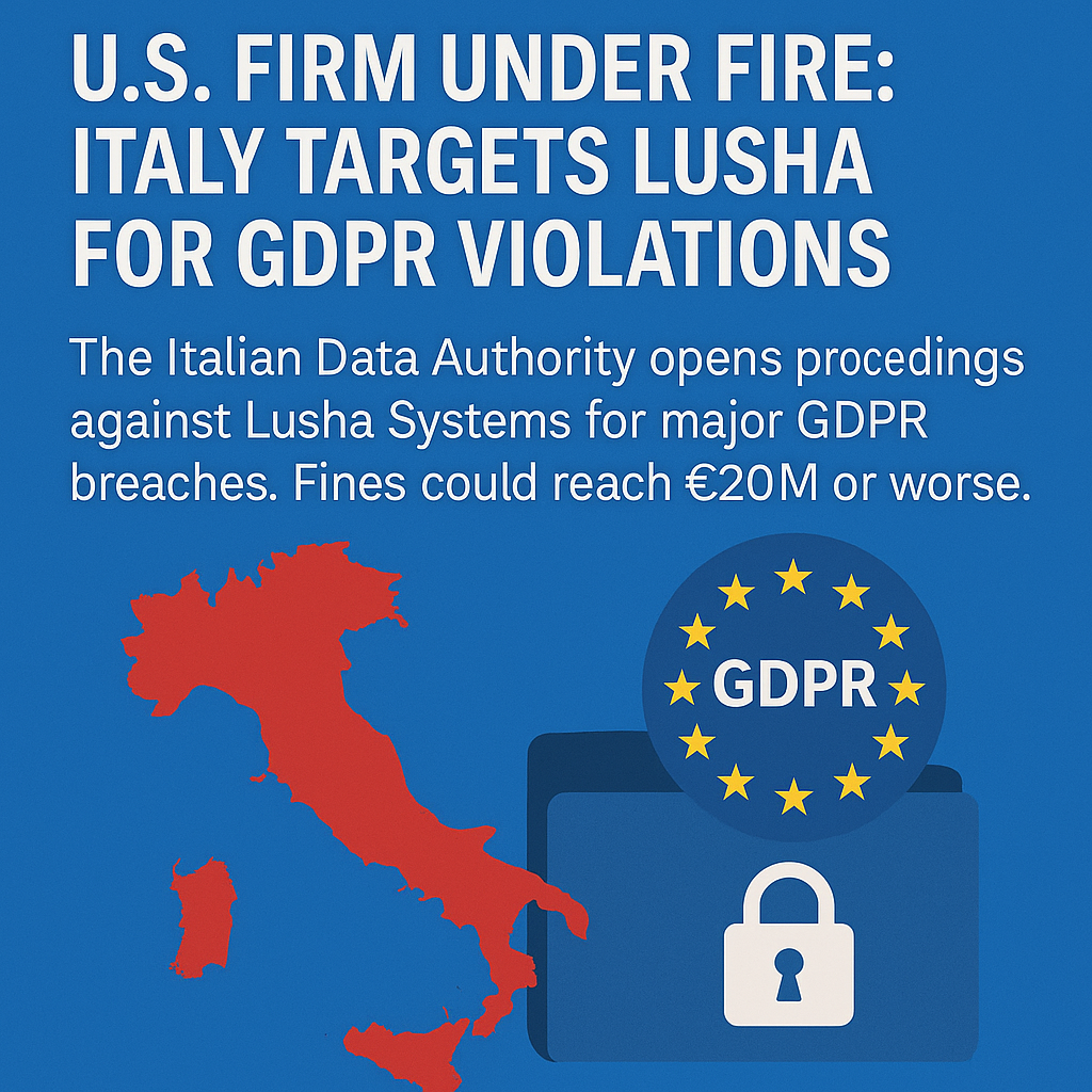 U.S. Firm Under Fire: Italy Targets Lusha for GDPR Violations