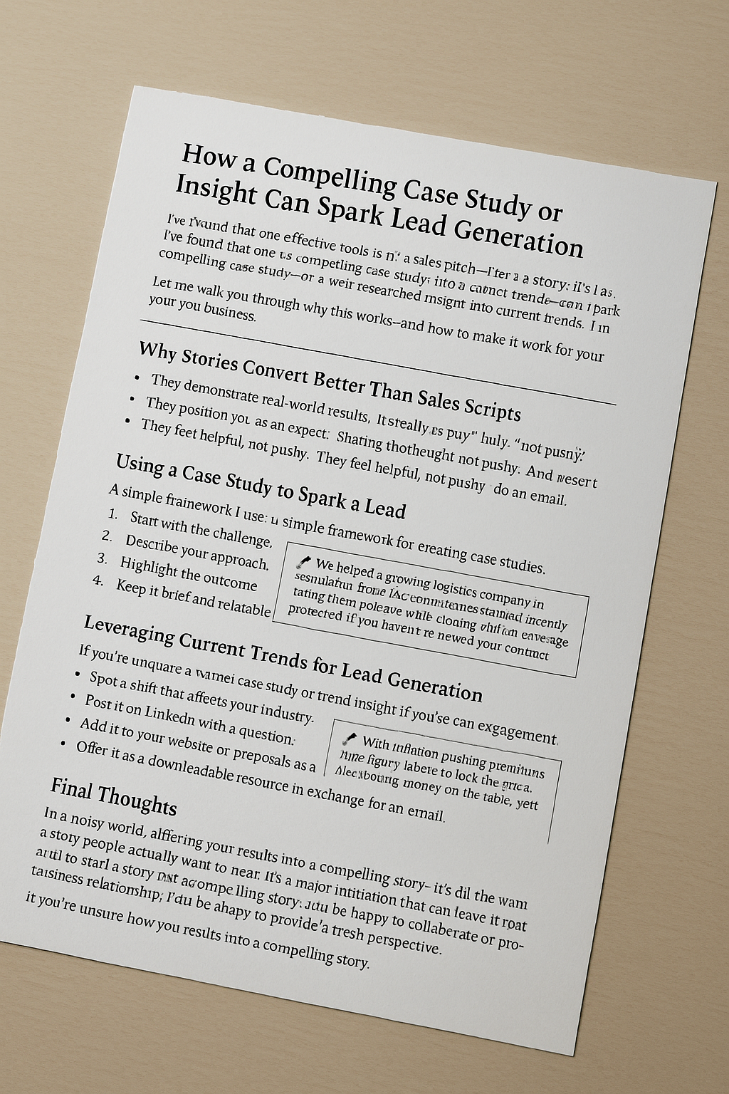 How a Compelling Case Study or Industry Insight Can Spark Lead Generation