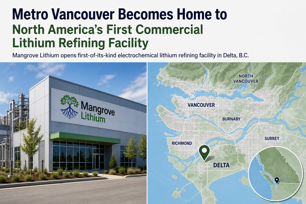 Metro Vancouver Becomes Home to North America’s First Commercial Lithium Refining Facility