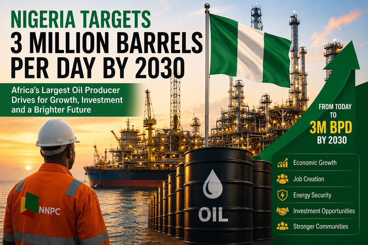 Nigeria Targets 3 Million Barrels Per Day by 2030 in Major Oil Growth Drive