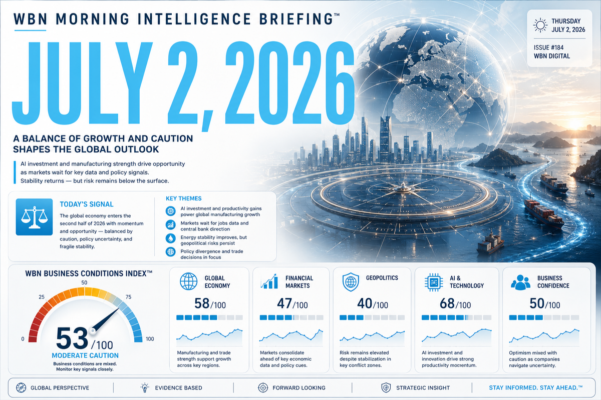 📊 WBN Morning Intelligence Briefing™ – July 2, 2026: The Rules of the Global Economy Are Being Rewritten