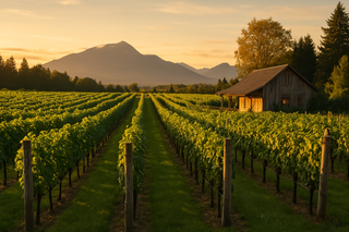 Golden hour over Langley’s vineyards