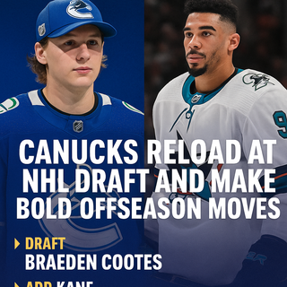 Vancouver Canucks core players re-signed for 2025–26 season: Brock Boeser, Thatcher Demko, and Conor Garland celebrate on ice.