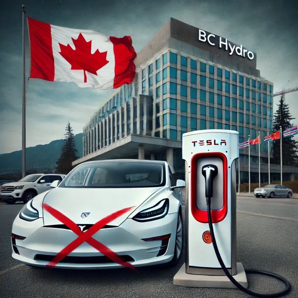 Tesla Cut from BC Hydro's EV Charger Rebates: A New Front in the Canada-US Trade War