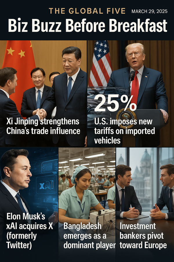 The Global Five: Biz Buzz Before Breakfast – March 29, 2025