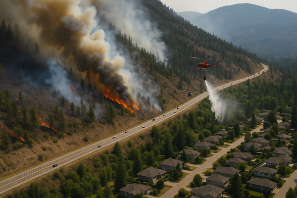 Truck Fire Sparks Peachland Wildfire as Evacuations and Closures Disrupt the Region