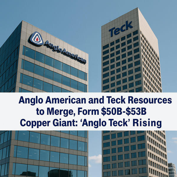 Anglo American and Teck Resources to Merge, Form $50B-$53B Copper Giant: ‘Anglo Teck’ Rising