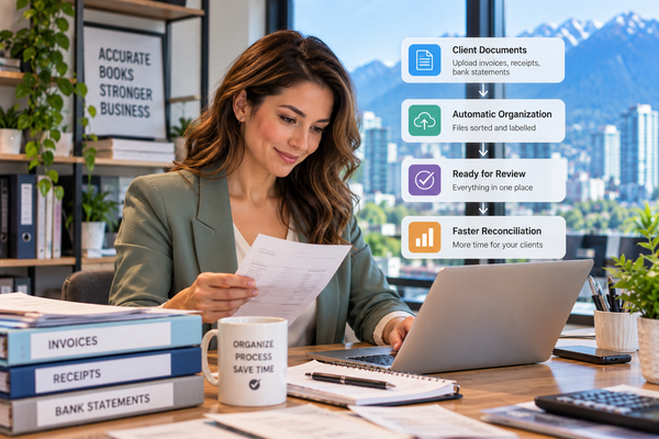 Vancouver bookkeeper uses digital accounting tools to manage financial records and save time.