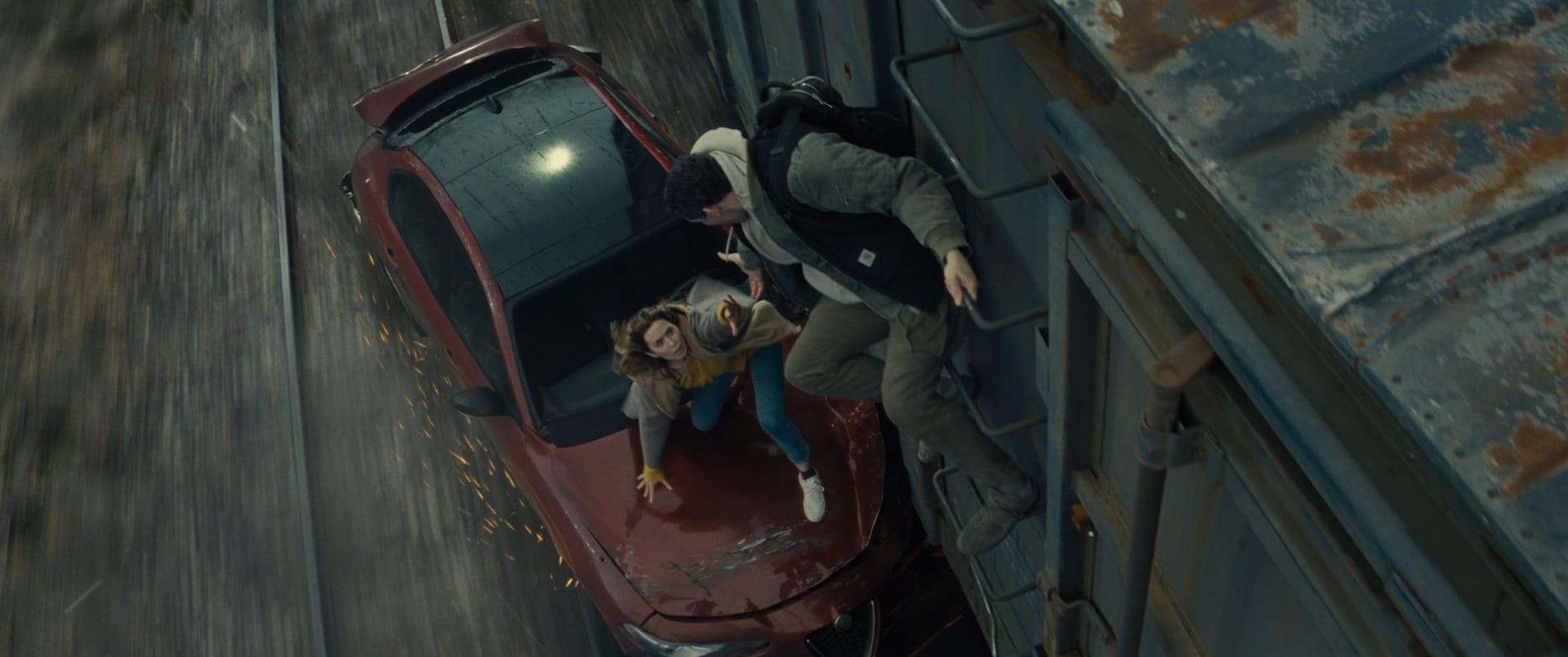 Emily Blunt and Josh O'Connor in Disclosure Day.
