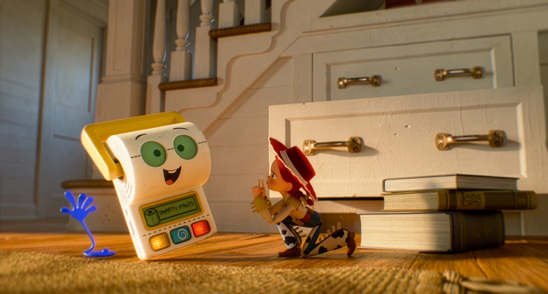 Smarty Pants (Conan O'Brien) and Jessie (Joan Cusack) in Toy Story 5
