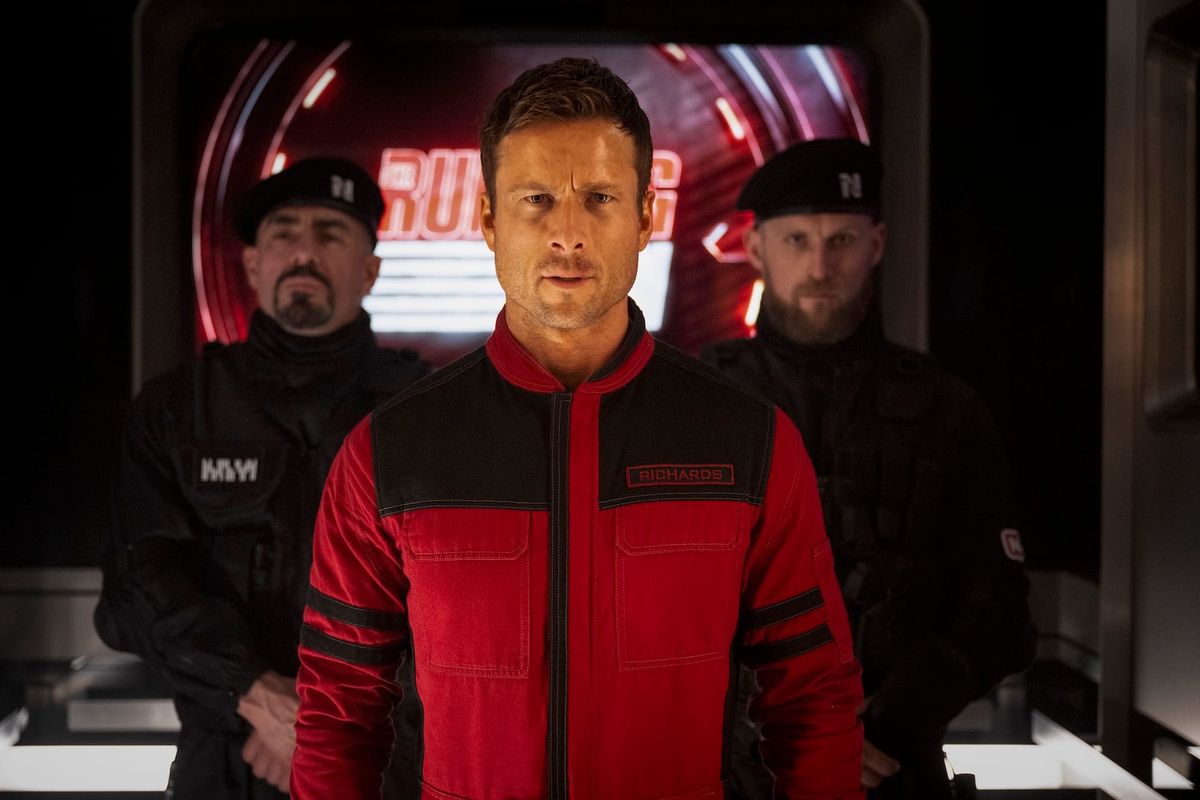 Glen Powell as Ben Richards in The Running Man.